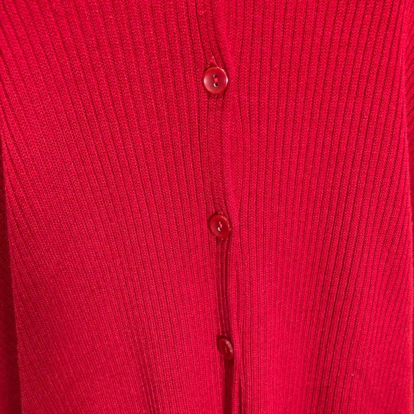 SAG HARBOR RED KNIT LONG SLEEVE SWEATER CARDIGAN SIZE XL - Picture 2 of 6
